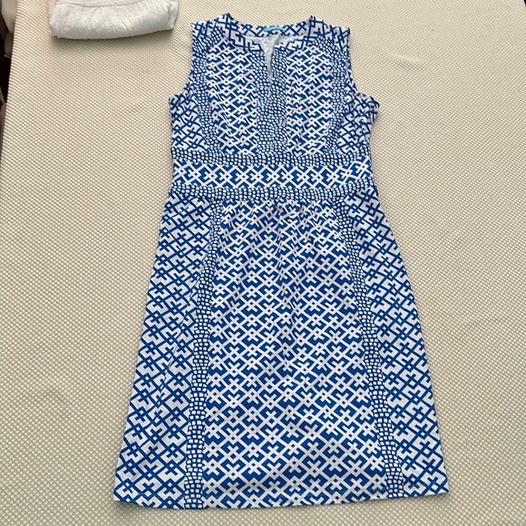 Blue and white J. McLaughlin dress, size medium - Picture 1 of 6